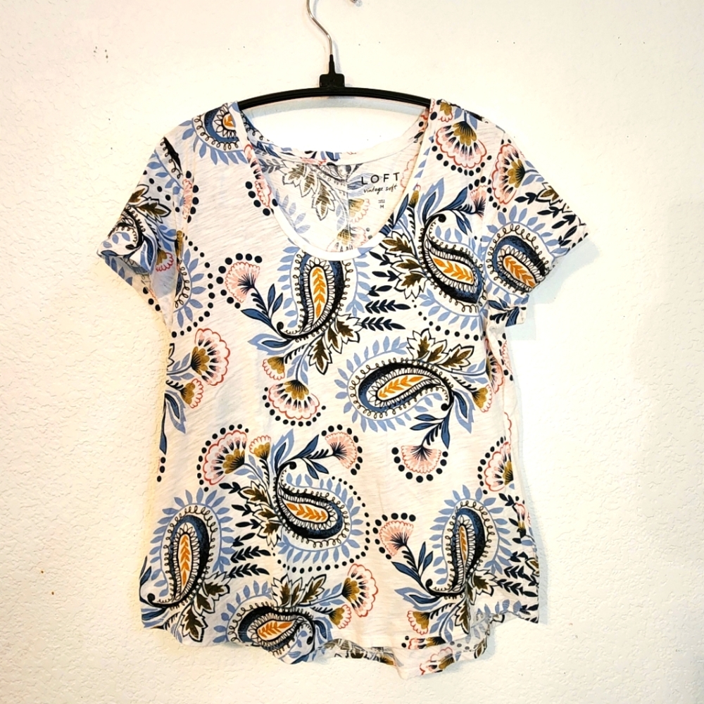 LOFT‎ Vintage Soft Women's Paisley Print Top - Multicolor, Size M